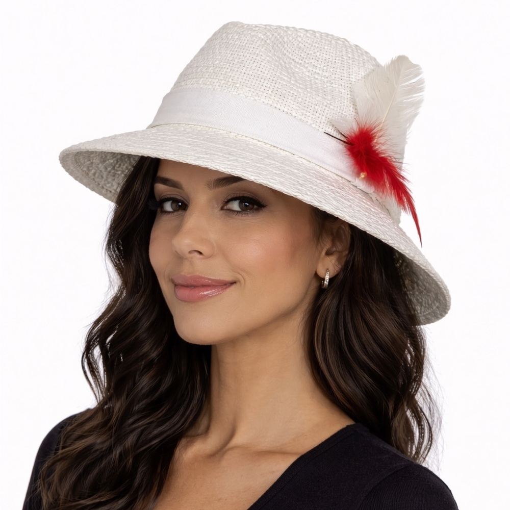 Vintage straw fedora